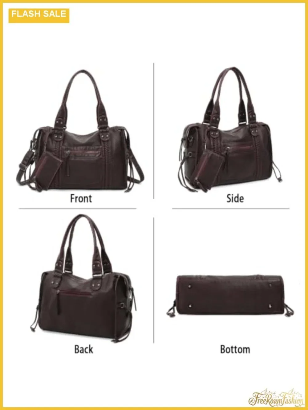 Vegan Leather Hobo Shoulder Bag for Women, Y2K Distressed Tote